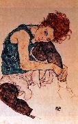 Egon Schiele Seated Woman with Bent Knee oil